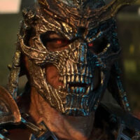 Frame da amostra de Mortal Kombat 2 close em Shao Kahn