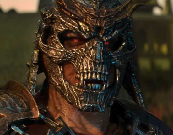Frame da amostra de Mortal Kombat 2 close em Shao Kahn