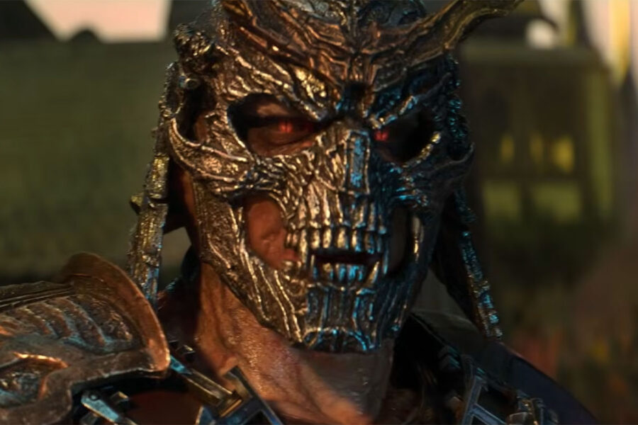 Frame da amostra de Mortal Kombat 2 close em Shao Kahn