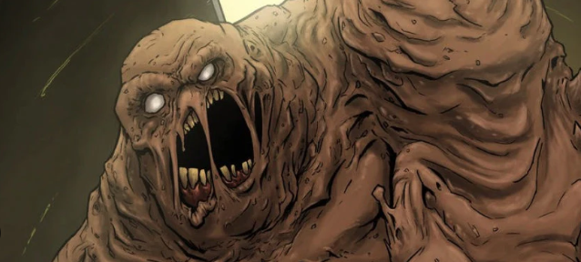 Clayface escancara a boca em cena do desenho