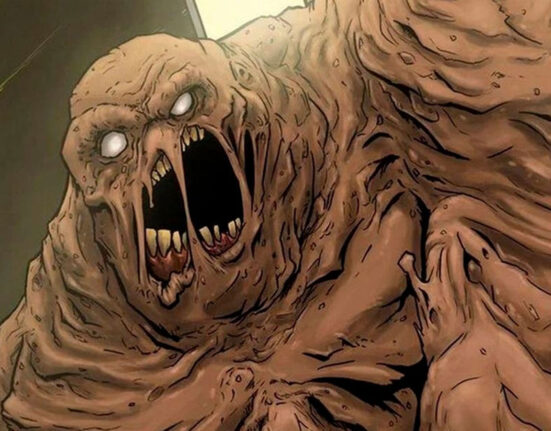 Clayface escancara a boca em cena do desenho