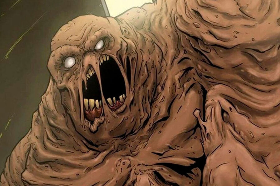 Clayface escancara a boca em cena do desenho