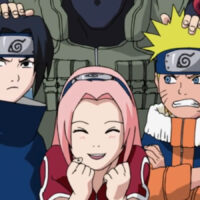 Ilustração oficial de Naruto, Sasuke e Sakura em destaque, representando os protagonistas do futuro filme.
