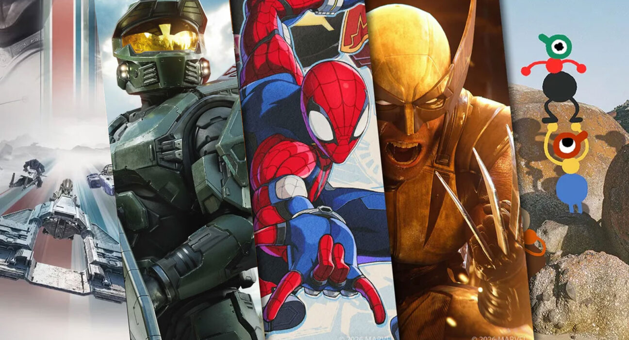 Mosaico com capas de jogos de PS5: Halo, Marvel's Wolverine e Grand Theft Auto VI em destaque.