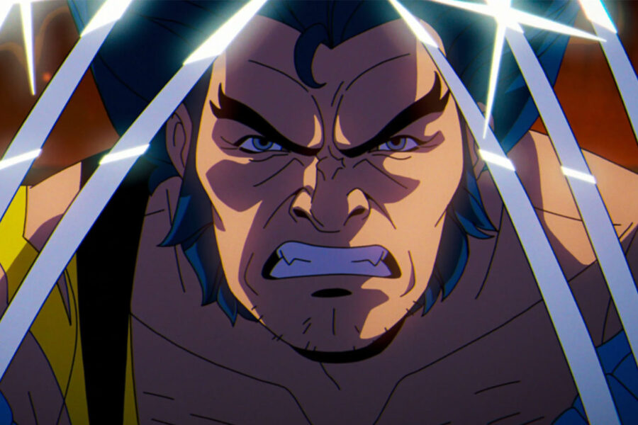 Wolverine ameaçador com as garras de fora