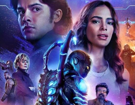 Detalhe do cartaz de Besouro Azul
