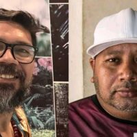 Leonardo Dressant e Preto Michel em evento literário na Casa CAIXA, Salvador.