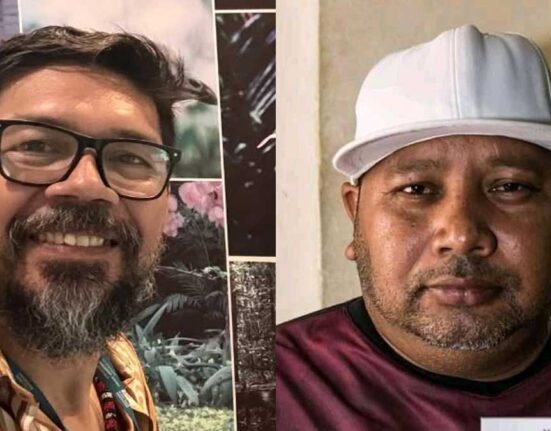 Leonardo Dressant e Preto Michel em evento literário na Casa CAIXA, Salvador.