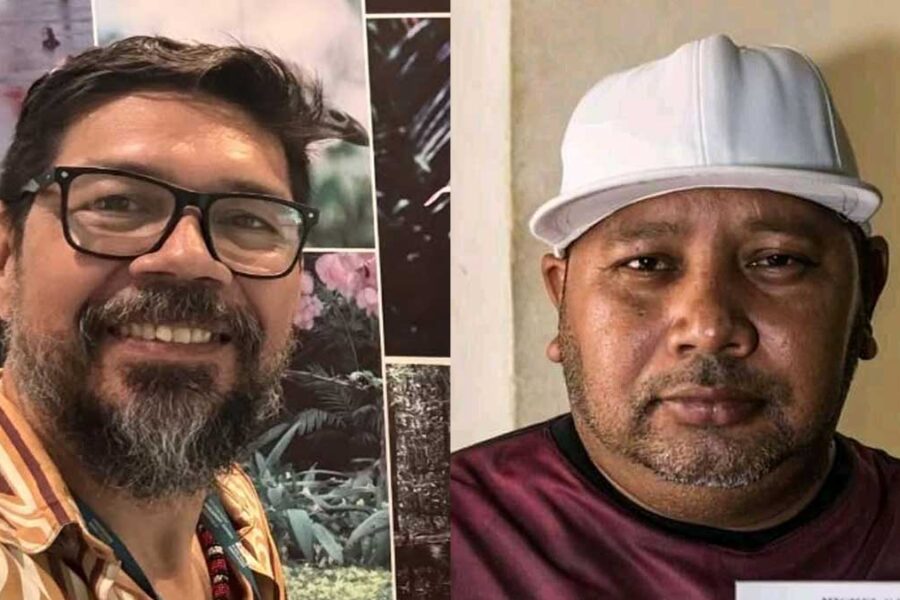 Leonardo Dressant e Preto Michel em evento literário na Casa CAIXA, Salvador.