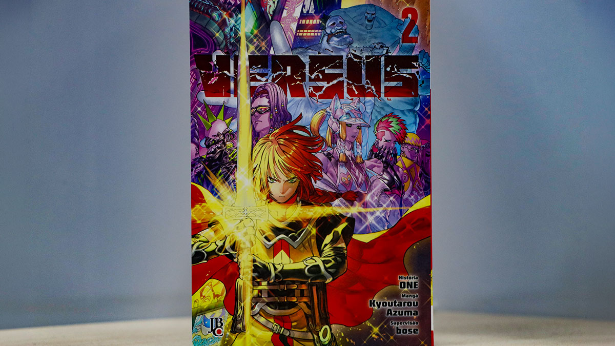 Capa do mangá Versus ilustrado por Kyoutarou Azuma, mostrando a escuridão e o desespero da luta contra demônios.