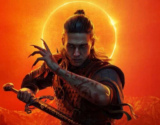 Imagem do jogo The Blood of Dawnwalker, ambientado nos Montes Cárpatos.