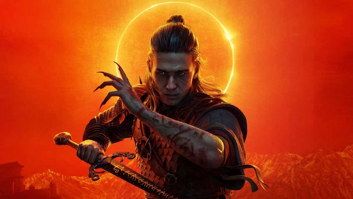 Imagem do jogo The Blood of Dawnwalker, ambientado nos Montes Cárpatos.
