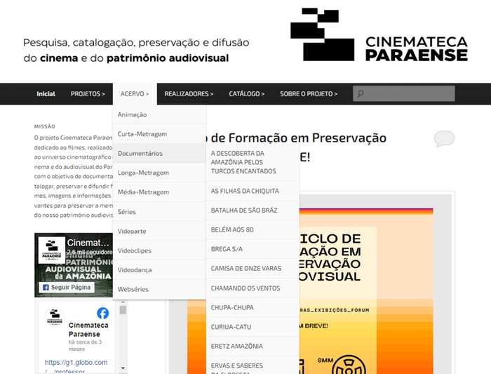 Cinemateca Paraense, onde você pode assistir a curtas do Pará.