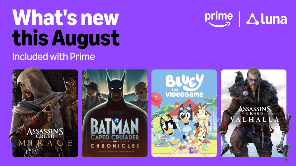 Jogos como Assassin’s Creed e Batman se juntam ao catálogo do Amazon Luna em agosto.