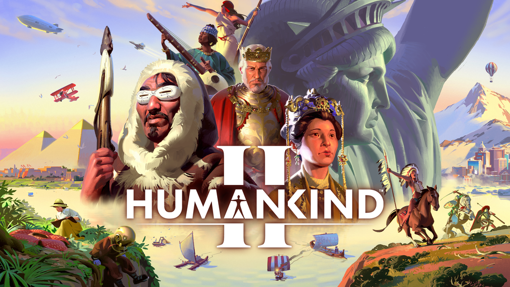 Imagem de divulgação do jogo HUMANKIND 2, com gráficos inovadores e novos povos para explorar.