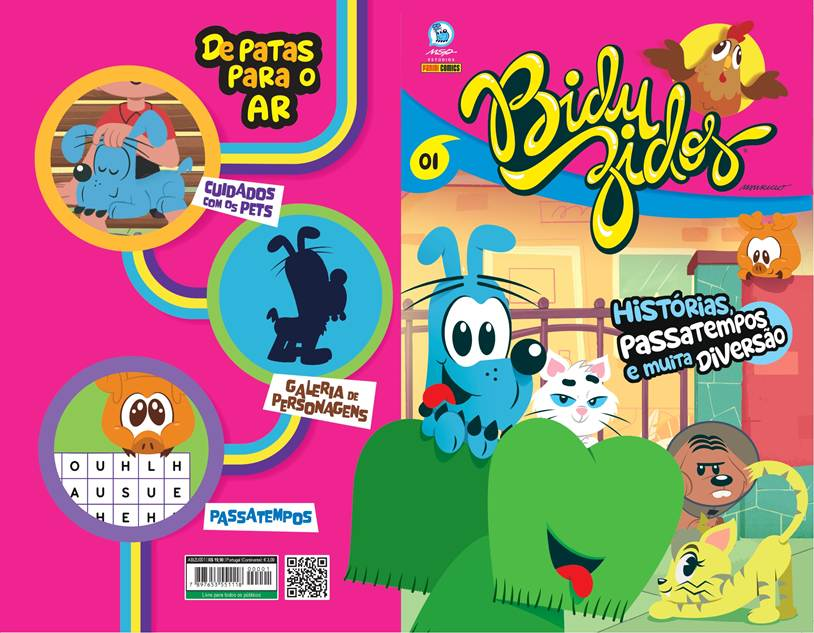 Capa da revista Biduzidos com os famosos pets da Turma da Mônica.
