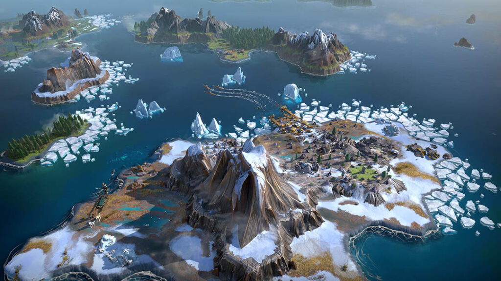 Imagem de divulgação do jogo HUMANKIND 2, com gráficos inovadores e novos povos para explorar.
