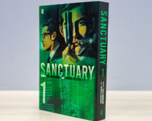 Capa do mangá Sanctuary, edição pela Editora JBC, com arte realista e impactante.