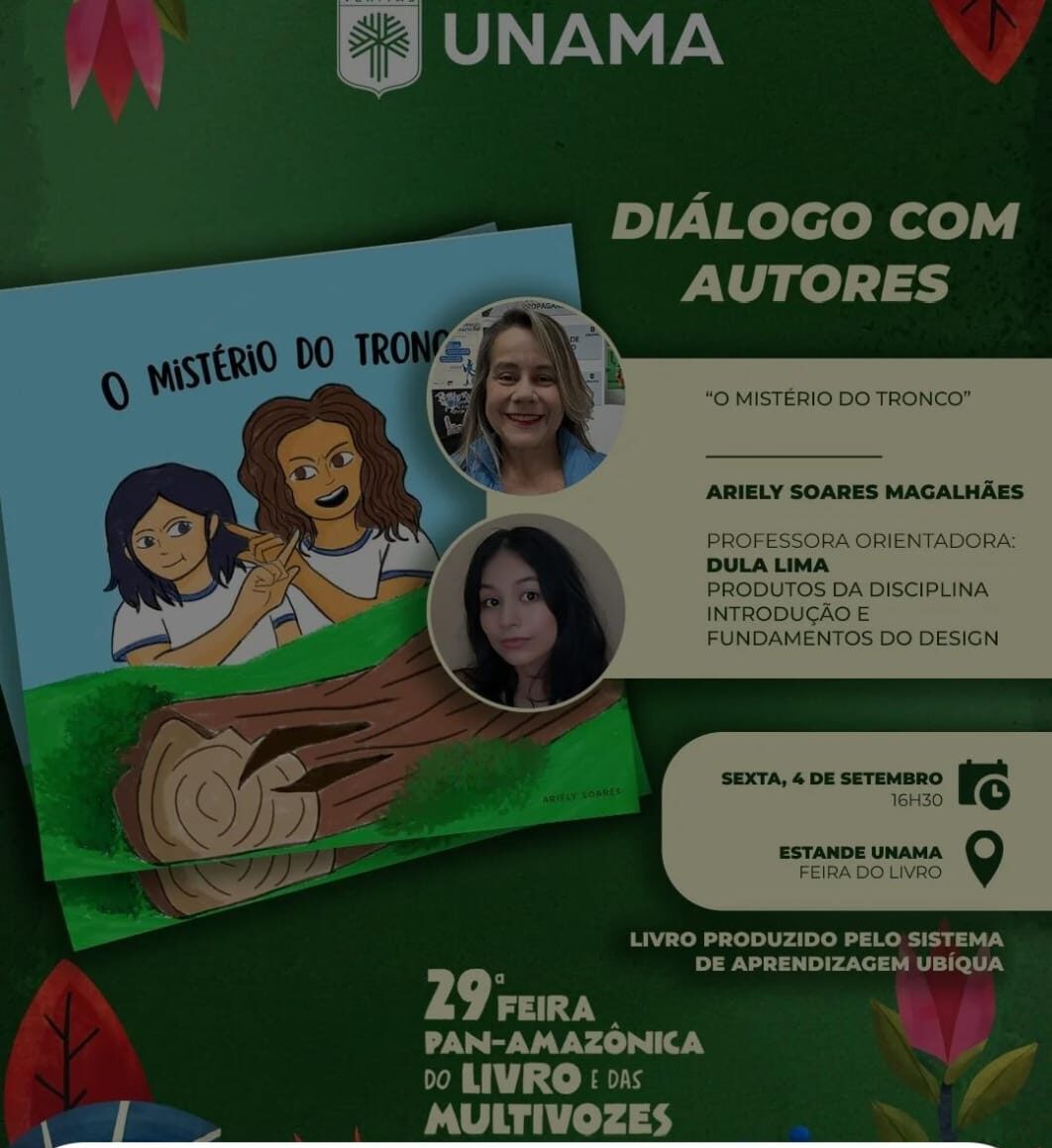 Ariely Soares Magalhães apresentando seu projeto editorial na Feira do Livro.
