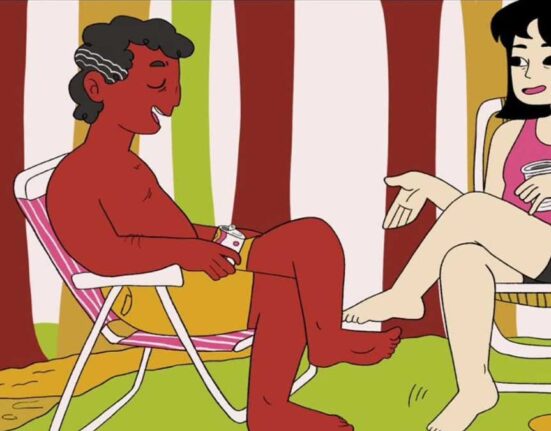 Arte sequencial da HQ 'Traços de Água e Resistência' sobre a preservação do Rio Apeú.