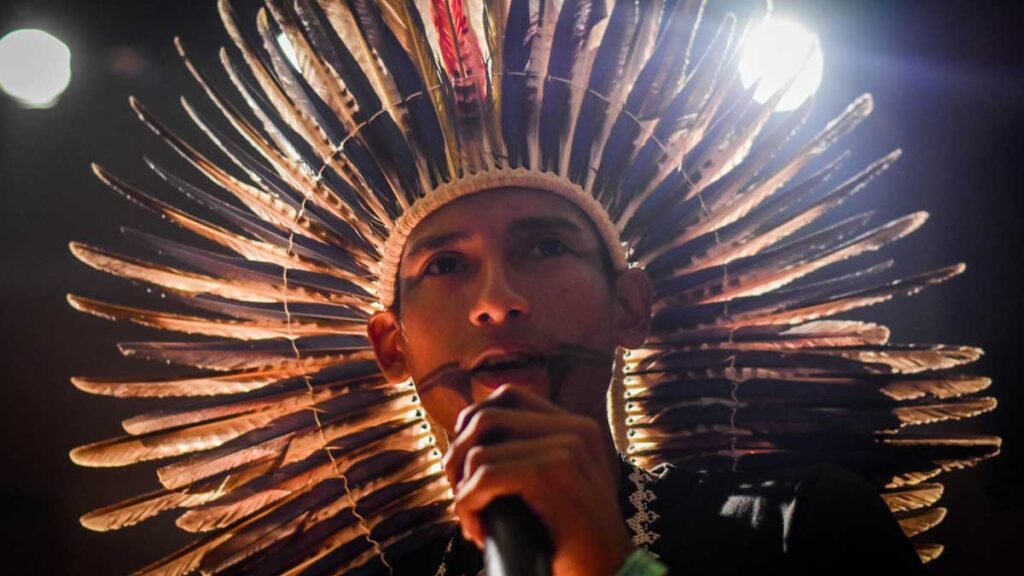 Evento Virada Indígena em São Paulo, celebrando a cultura dos povos originários.