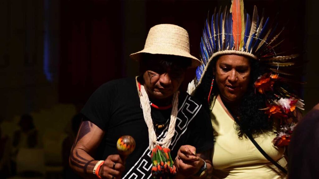 Evento Virada Indígena em São Paulo, celebrando a cultura dos povos originários.